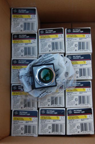 Bulk surplus lot 13 new ge cr104plg22g hd oiltight indicator light green lens for sale