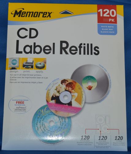 Memorex CD/DVD Labels 120-Pack, White