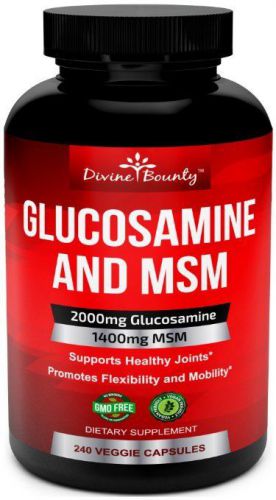 Glucosamine Sulfate Supplement (2000mg per serving) with MSM - 240 Small - No