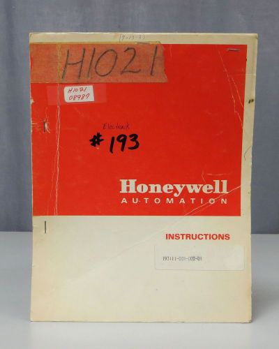 Honeywell Electronik 193 Lab Recorder Single Pen 6-Inch Chart Instruction Manual