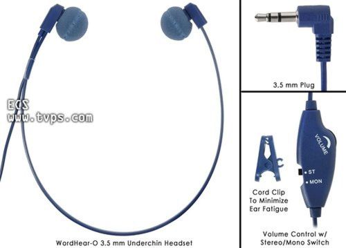 ECS WHUC3.5 WordHear-O 3.5 mm Under-chin Transcription Headset