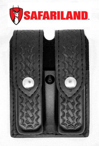 New safariland model 77 double handgun magazine pouch black basketweave 77-76-4 for sale