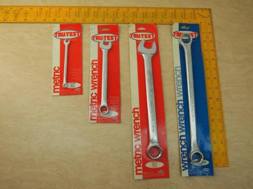 4 Tru-Test Combination Wrenches 6mm, 14mm, 22mm &amp; 1 Double Box 7/8&#034; x 13/16&#034; USA