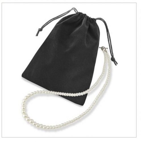 100pcs Black 3x4 Jewelry Pouches Velvet Drawstring Gift Bags FREE SHIPPING