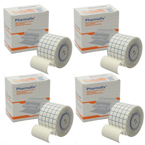 4 Rolls of C.M.S 5cm x 10m Pharmafix Non-Woven Fabric Latex Free Retention Tape