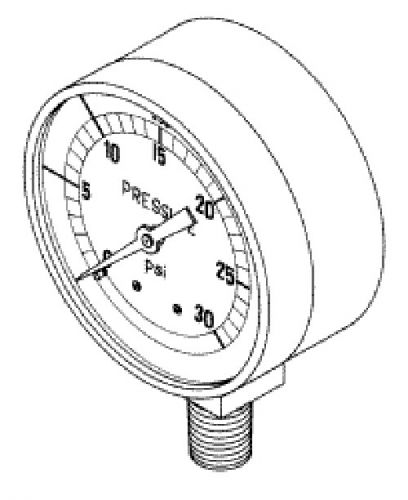 PRESSURE GAUGE for AUTOCLAVES PELTON &amp; CRANE  FL2, HP2  RPI # PCG039