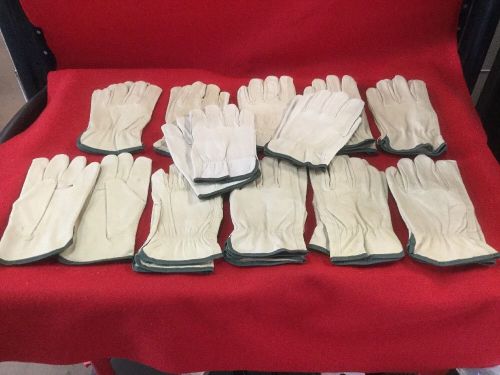 Drivers Gloves Medium 100% Leather 1 Dozen 12 Pair
