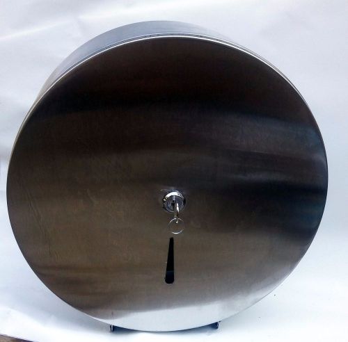 Stainless steel chrome jumbo toilet paper tissue dispenser with key for sale