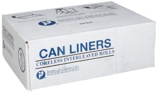 Inteplast Group S334017N HDPE 33 Gallon Can Liner, 0.66 Mil, Star Seal, 40&#034; x