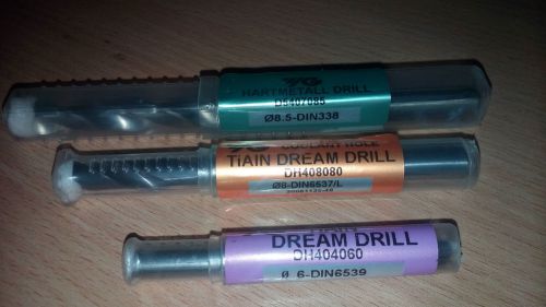 *ORIGINAL* YG1 SET 3pcs DREAM DRILLS-6mm-8mm-8,5mm, TiAlN