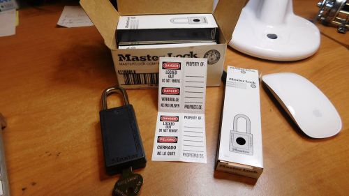 Lot (6) Master Lock 411KABLK Padlock Black 10F22 Lockout-Tagout New In Boxes