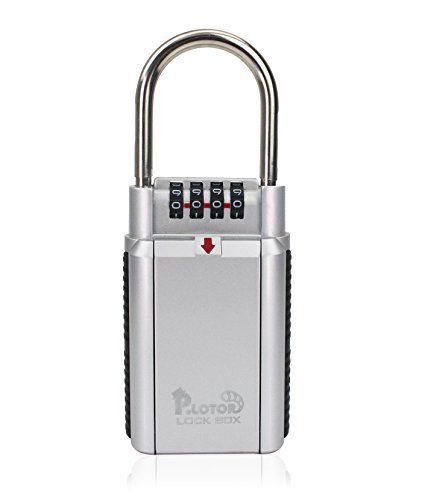 Key Lock Box, P.lotor Big Capacity Key Storage Safe Combination Padlock-Door