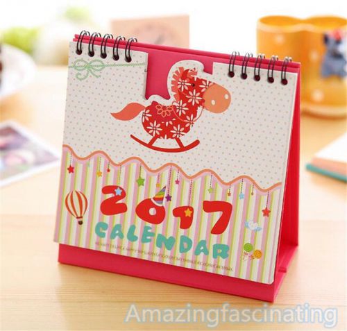 2017 Hobbyhorse Cartoon Desk Desktop Calendar Flip Stand Office Schedule Planner