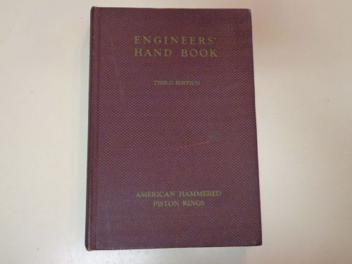 American Hammered Piston Ring Co 1935 Engineer Handbook Catalog Machinist
