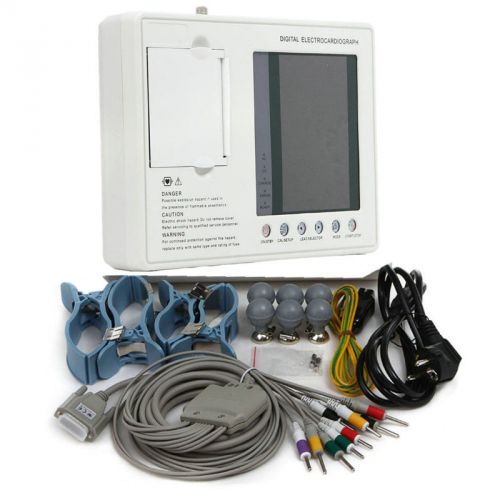 12-lead digital 3-channel electrocardiograph ecg/ekg machine lcd 7 inch +printer for sale