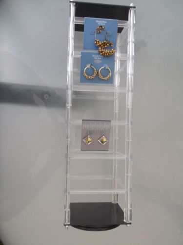 Earring Display Stand Rotating Acrylic Holds 48 2&#034; x 2&#034; Cards, Great For Shows!