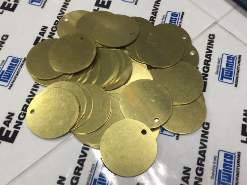 Lot of 50 ~ 2&#034; round brass blank valve tool key id tags w/ 3/16&#034; hole for sale