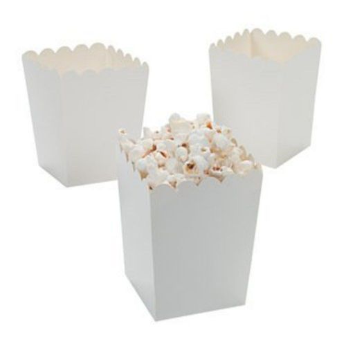 Mini Bakeware White Popcorn Boxes (24 Pack) 3\ X 3\ X 4\. Paper