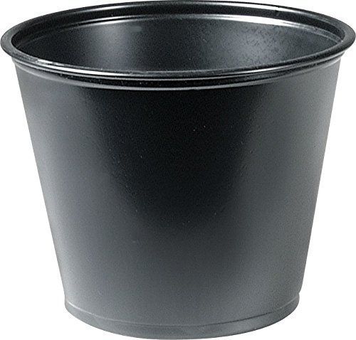 Sold individually solo plastic 5.5 oz black portion container for food, for sale