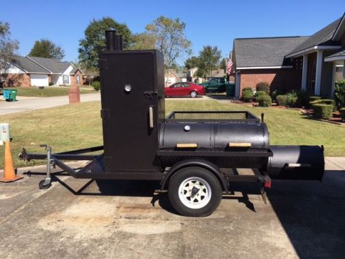 COMPETITION &#034;ALL CAST IRON&#034; BBQ GRILLE/SMOKER WITH PULL BEHIND TRAILOR AND FRYER