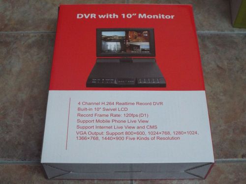 DVR with 10 inches Monitor LTD6104C, 4 cameras, connect to computor / cell phone