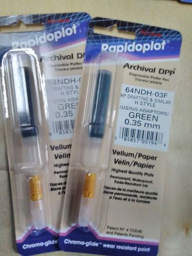 Rapidoplot archival disposable plotter pen - 0.35mm green, 64ndh-03f, h-style for sale