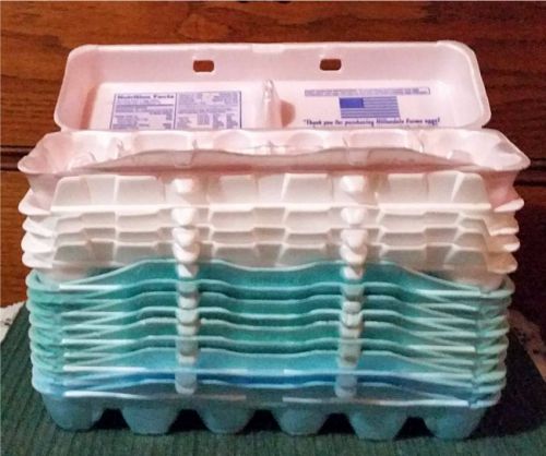 Lot 14 Used Clean Styrofoam Egg Cartons-8 Lg/6 X-Lg. Crafts-Hobby