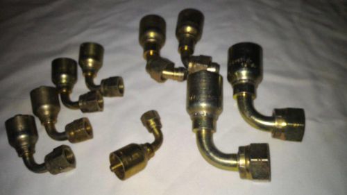 (9) parker hydraulic hose fittings 1b243 90% for sale