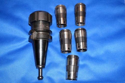 TSD UNIVERSAL BT40 TOOL HOLDER (#911784), ACURA FLEX COLLET CHUCK with 7 COLLETS