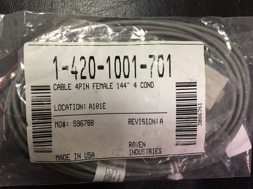 RAVEN 1-420-1001-701 CABLE 4PIN FEMALE 144&#034;  NEW!