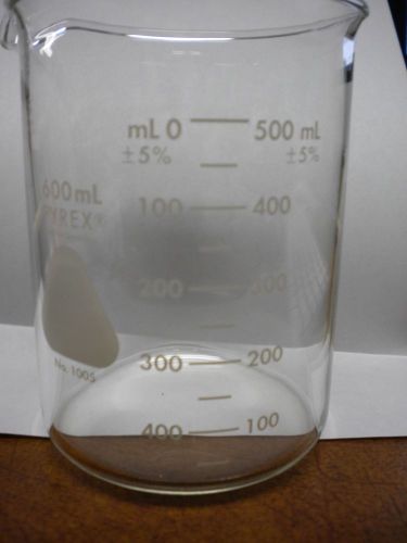 Corning pyrex 1000-600 glass 600ml graduated low form griffin beaker 50ml for sale