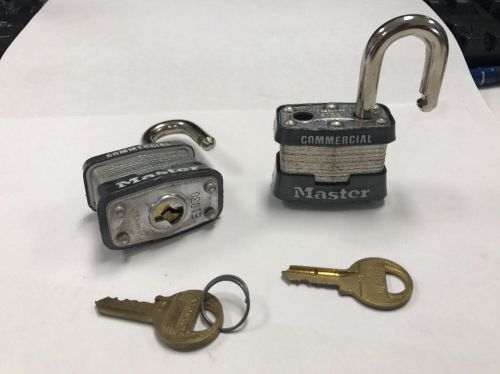 2 Commercial Master Lock No. 3 Padlocks E1030 Each With One Key