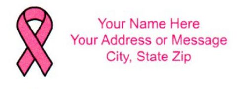 120 pink ribbon return/mailing address labels  1&#034; x 2.625&#034; - free usa shipping for sale