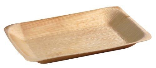 Packnwood palm leaf rectangular plate, 9.5&#034; x 6.3&#034; (case of 100) for sale