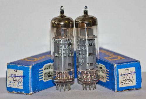 EL84 POLAM / TELAM 6BQ5 E84l NOS NIB TUBES, MATCHED PAIR, TESTED STRONG