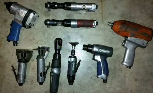9 LOT COLEMAN KOBALT STEEL-AIR CP ROCKFORD SNAP ON IMPACT WRENCH RATCHET TOOLS