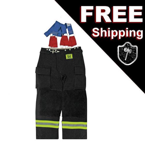 New morning pride lto-240d turnout fireman pants, black, l, large, 40 in x 30 in for sale