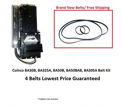 Coinco BA30B, BA50B, BA32SA validator bill acceptor belt kit  4 New belts