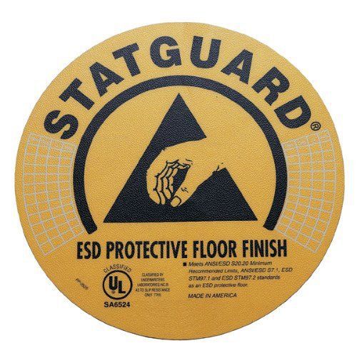 Statguard 46301 esd protective floor finish label, 8&#034; diameter pack of 10 for sale