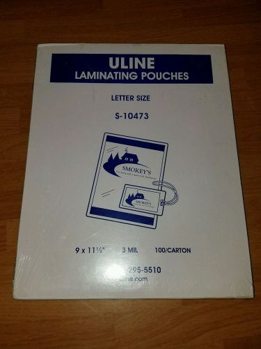 ULINE Letter Size Laminating Pouches Sheets  9 x 11.5  100 pcs. UNOPENED