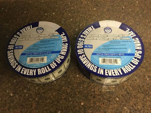 1.88in x 50 yd cold weather aluminum foil tape by ipg hvac lot of 2! ul723 for sale