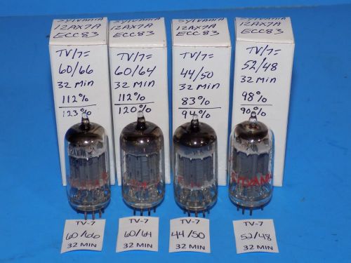 * QUAD OF  SYLVANIA 12AX7A ECC83 NOS TEST AMPLIFIER TUBES ALL OVER 100%