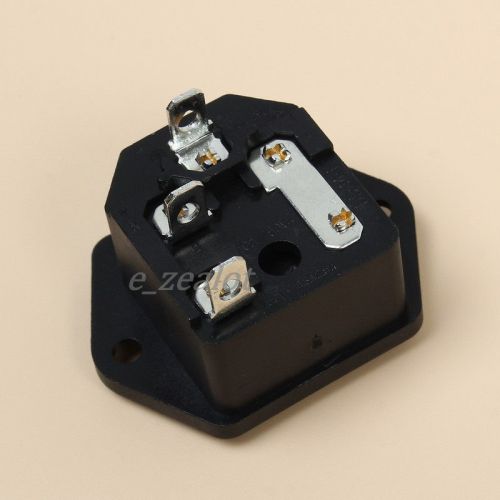 5*20MM SP-862 AC Power Socket Jack 3Pin 10A/250A Inlet Receptacle W/ Fuse Holder