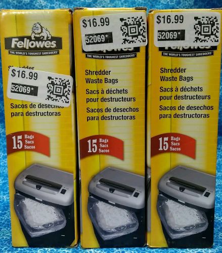 45 Fellowes Shredder Waste bags Designed For 12-40 Liter Basket Receptacles