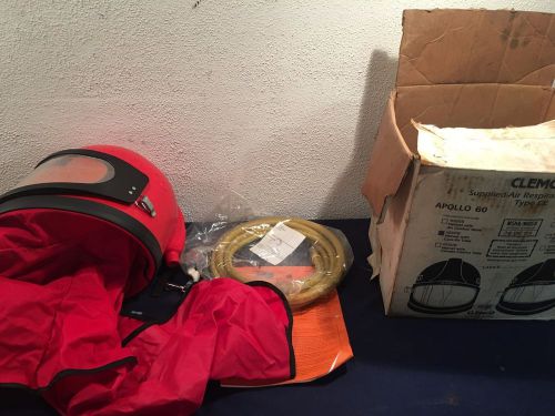 CLEMCO APOLLO 60 TYPE CE 10508 W/COOL AIR TUBE RED AIR RESPIRATOR HELMET  W/BOX