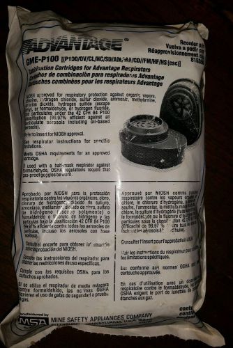 Msa advantage gme p100 filter respirator cartridges 815366 gas/face mask for sale