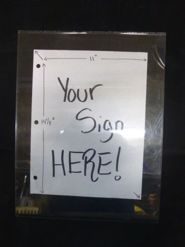 Used clear slanted acrylic 11 x 14 (11 x14-1/8) sign flyer menu holder display for sale