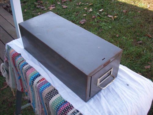 Index Card File Box – All Steel Construction – 16” x 9” x 5”