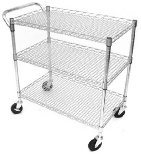 Seville Classics 3-Shelf Commercial Utility Cart, SHE18304BZ