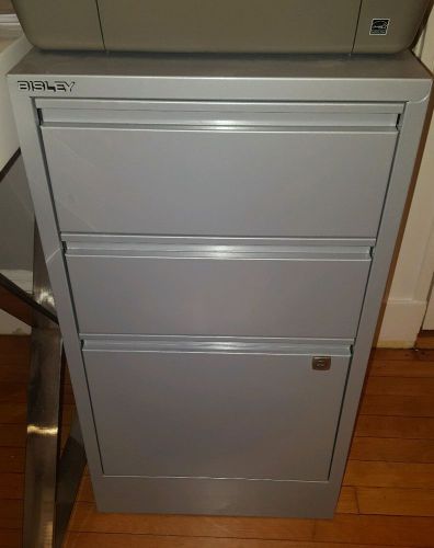 EUC BISLEY 3 DRAWER FILE CABINET SILVER